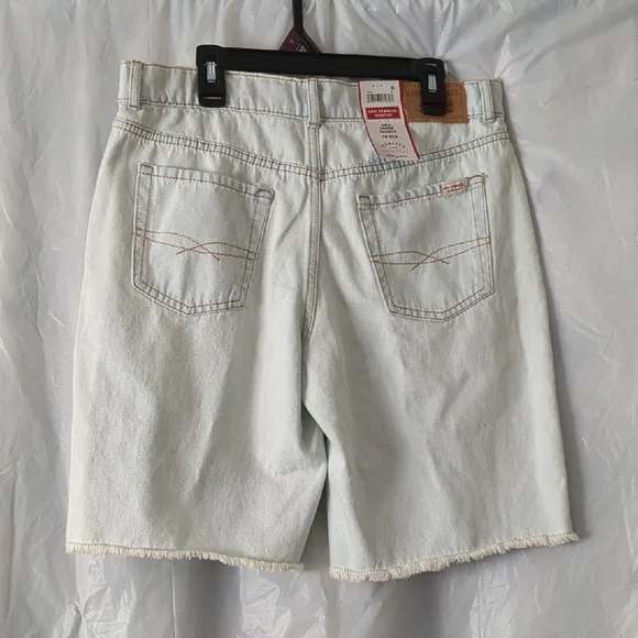 Light Blue Distressed Denim Shorts - Picture 7 of 7